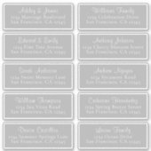 Anpassbare Graue Wedding Guest Address Labels (Vorderseite)