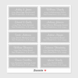 Anpassbare Graue Wedding Guest Address Labels