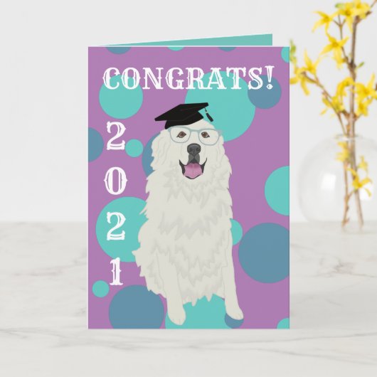 Anpassbare Great Pyrenäen Abschluss Card Karte (Gelbe Blume)