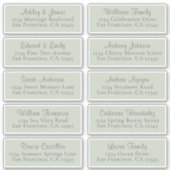 Anpassbare Green Wedding Guest Address Labels (Vorderseite)