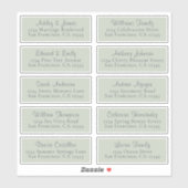 Anpassbare Green Wedding Guest Address Labels (Blatt)