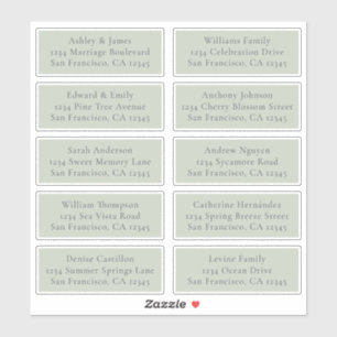 Anpassbare Green Wedding Guest Address Labels