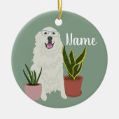 Anpassbare Große Pyrenäen Keramik Ornament (Vorne)