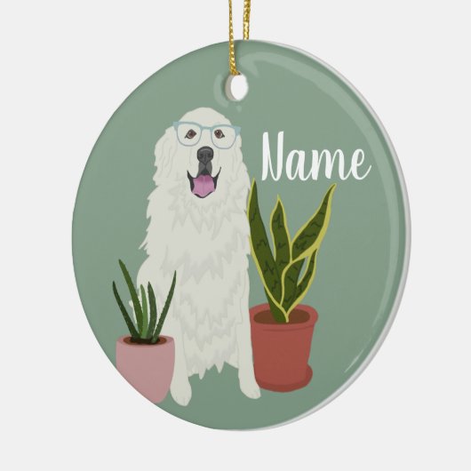 Anpassbare Große Pyrenäen Keramik Ornament (Links)