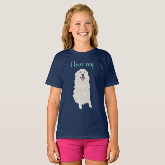 Anpassbare Große Pyrenäen T-Shirt (Vorne ganz)