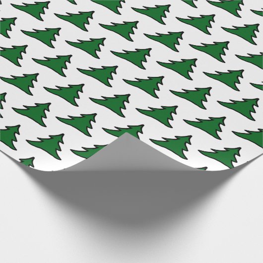 Anpassbare Grünbäume Geschenkpapier (Ecke)
