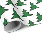 Anpassbare Grünbäume Geschenkpapier (Rolleneckpunkt)