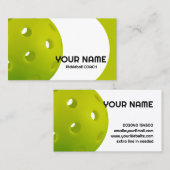 Anpassbare, grüne, realistische Pickleball Visitenkarte (Vorne/Hinten)