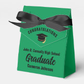 Anpassbare grüne schwarze Graduierungspartei Geschenkschachtel (Vorderseite)