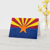Anpassbare Grußkarte für den Glitzer Arizona Karte (Gelbe Blume)