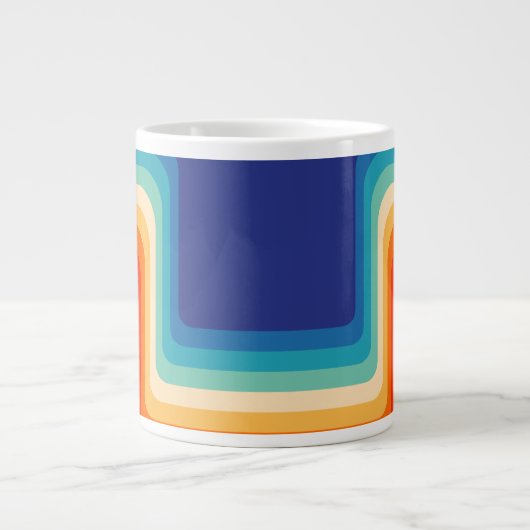 Anpassbare gute Vibes 70er Ombre Jumbo-Tasse (Vorderseite)