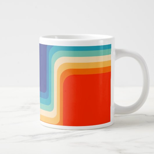 Anpassbare gute Vibes 70er Ombre Jumbo-Tasse (Rechts)