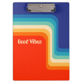 Anpassbare gute Vibes 70er Ombre Klemmbrett (Vorderseite)