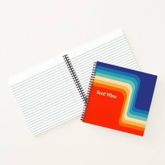 Anpassbare gute Vibes 70er Ombre Notizblock (Innenseite)