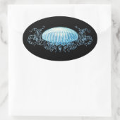 Anpassbare Haeckel Jellyfish Ovaler Aufkleber (Tasche)