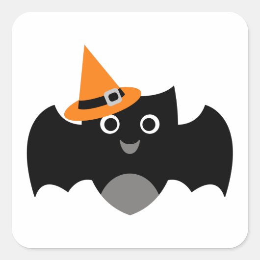 Anpassbare Hallloween-Bat-Aufkleber Quadratischer Aufkleber (Vorderseite)