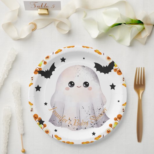 Anpassbare Halloween-Babyduschplatte Pappteller (Hochzeit)