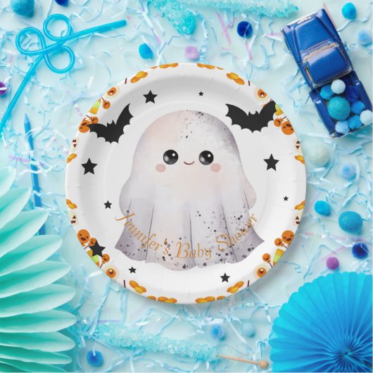 Anpassbare Halloween-Babyduschplatte Pappteller (Party)