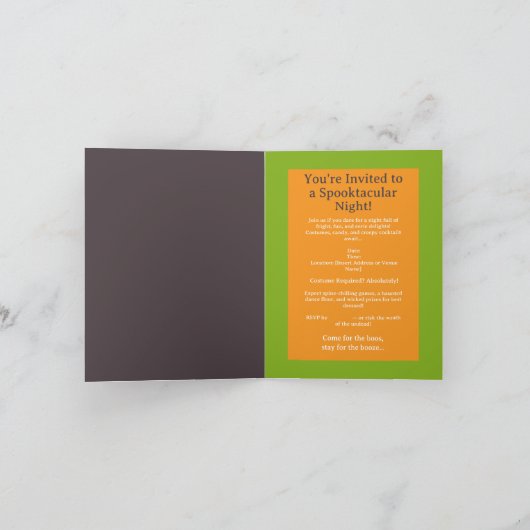 Anpassbare Halloween-Einladung Einladung (Innenseite)