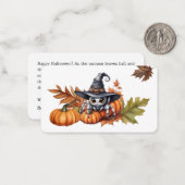 Anpassbare Halloween-Flachnotienkarte Mitteilungskarte (Vorderseite/Rückseite Beispiel)