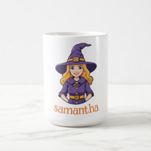 Anpassbare Halloween-Hexe Kaffeetasse
