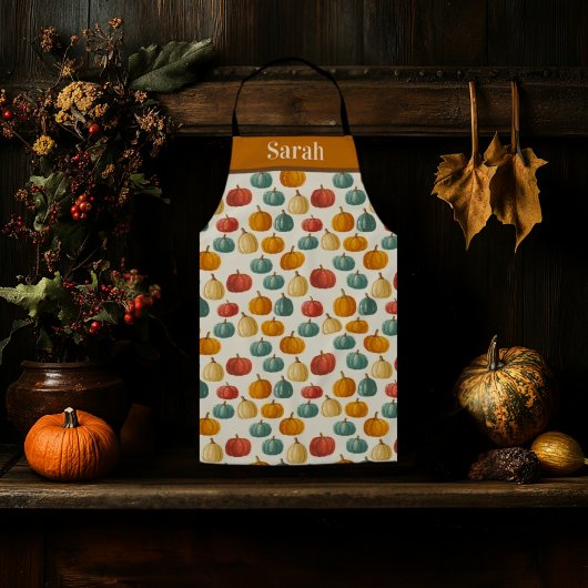 Anpassbare Halloween-Kürbismuster Schürze
