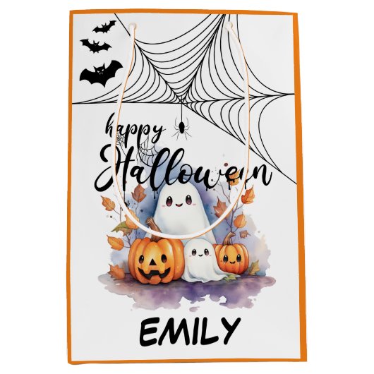 Anpassbare Halloween Medium Trick oder Treat Bag Mittlere Geschenktüte (Vorderseite)