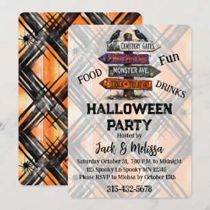 Anpassbare Halloween-Party Einladung