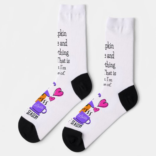 Anpassbare Halloween Pumpkin Gewürzsaisonsocken Socken (Linkes Detail)