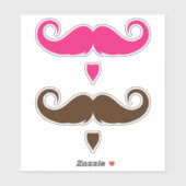 Anpassbare Handlebar-Mustache Aufkleber (Blatt)