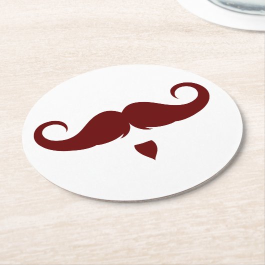 Anpassbare Handlebar-Mustache Runder Pappuntersetzer (Angewinkelt)