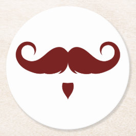 Anpassbare Handlebar-Mustache Runder Pappuntersetzer