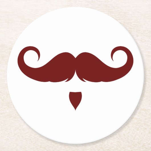 Anpassbare Handlebar-Mustache Runder Pappuntersetzer (Vorderseite)