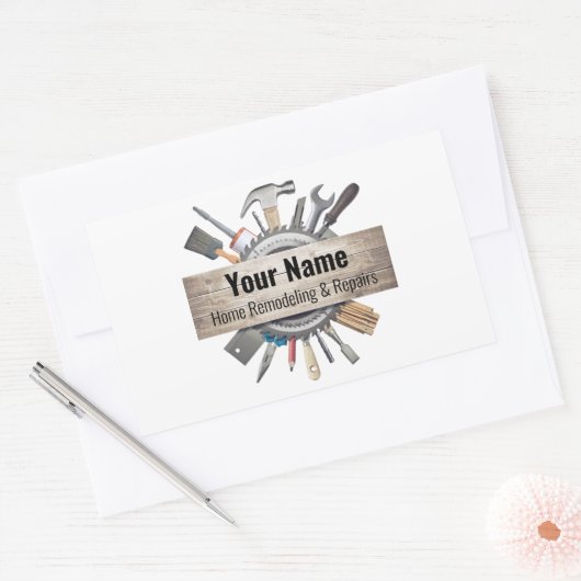 Anpassbare Handyman-Tools Rechteckiger Aufkleber (Umschlag)