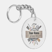 Anpassbare Handyman-Tools Schlüsselanhänger (Vorderseite links)