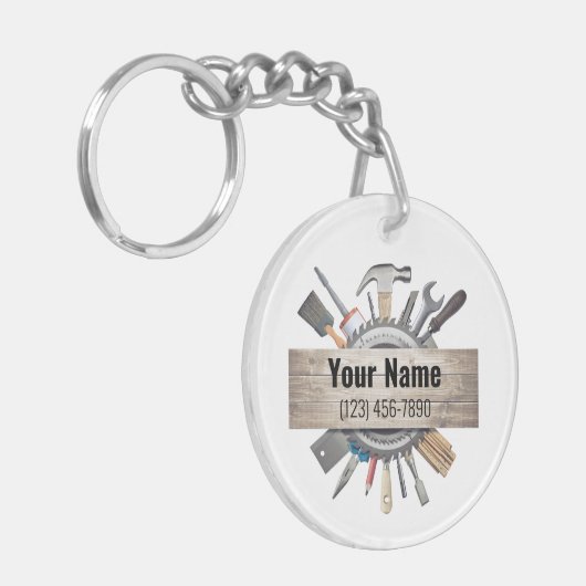 Anpassbare Handyman-Tools Schlüsselanhänger (Vorderseite links)