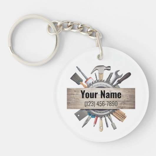 Anpassbare Handyman-Tools Schlüsselanhänger (Vorderseite)
