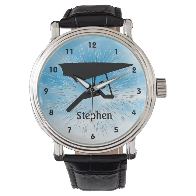 Anpassbare Hang Gliding Design Watch Armbanduhr (Vorderseite)