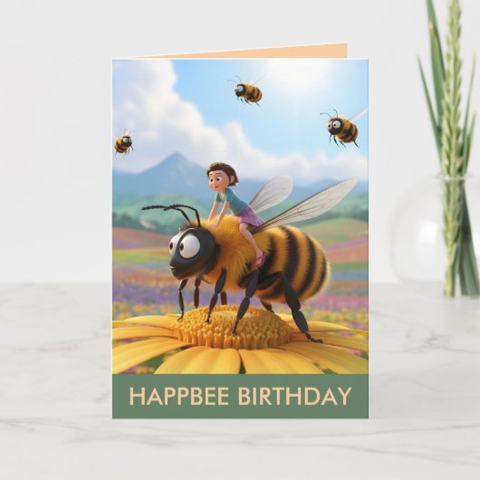 Anpassbare Happbee-Geburtstagskarte Karte (Vorderseite)