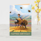 Anpassbare Happbee-Geburtstagskarte Karte (Gelbe Blume)