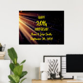 Anpassbare Happy-Anniversary-Lichtstrahlen Poster (Heimbüro)