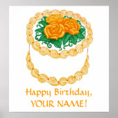 Anpassbare Happy Birthday Cake Print Poster (Vorne)