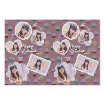 Anpassbare Happy Birthday Cupcake Foto Collage