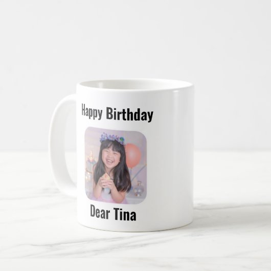 Anpassbare Happy Birthday Tasse (Vorderseite Links)