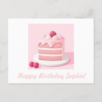 Anpassbare Happy Birthday Torte Postkarte