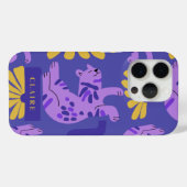 Anpassbare Happy Cat & Matisse Blume Case-Mate iPhone Hülle (Rückseite (Horizontal))