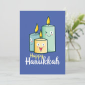 Anpassbare Happy Hanukkah Einladung (Stehend Vorderseite)