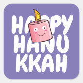 Anpassbare Happy Hanukkah Quadratischer Aufkleber (Vorderseite)