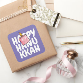 Anpassbare Happy Hanukkah Quadratischer Aufkleber