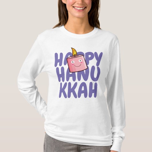 Anpassbare Happy Hanukkah T-Shirt (Vorderseite)